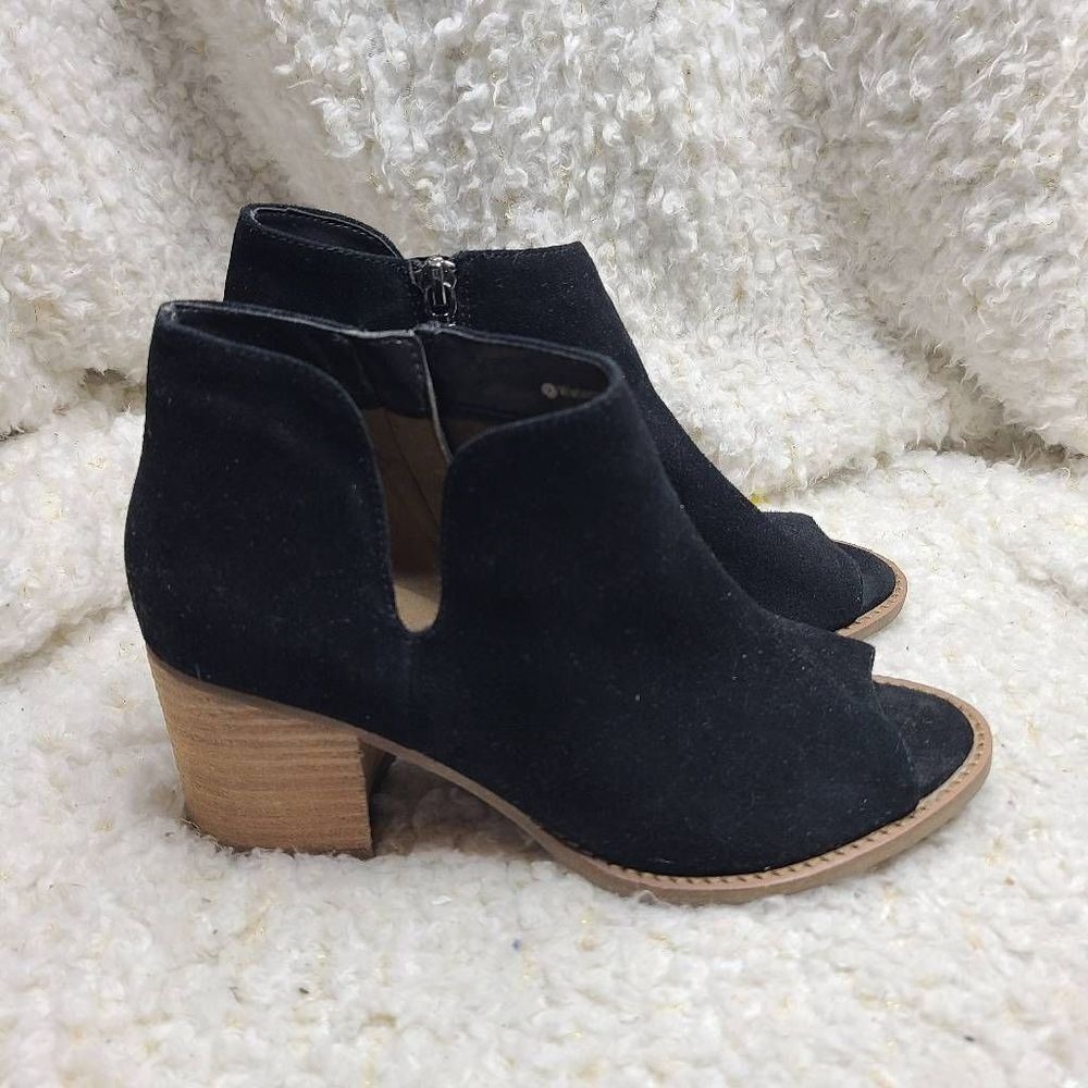 Blondo Nappa Waterproof Leather‎ Peep-toe Ankle Boots sz 6